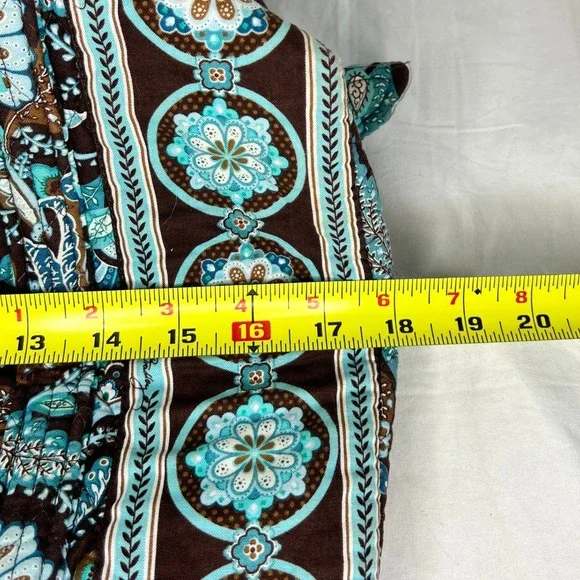 Vera Bradley Quilted Weekender Bag Brown Blue Floral Travel Duffel Y2K Boho